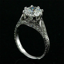 2.30Ct Round Cut Diamond Solitaire Engagement Ring White Gold Plated Size I-T - £89.38 GBP
