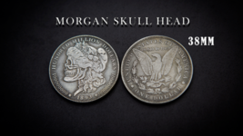 Morgan Skull Head Coin By Men Zi Magic - £9.48 GBP