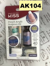 KISS FRENCH ACRYLIC SCULPTURE KIT TIPS LIQUID POWDER GLUE BRUSH ETC AK104 - £9.44 GBP