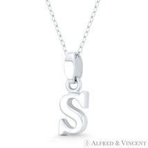 Initial Letter &quot;S&quot; 20x7mm (0.8x0.28in) Charm 3D Pendant in .925 Sterling Silver - £14.86 GBP+