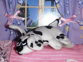 Miniature Pound Puppy Spotted Dalmation Stuffed Puppy 3&quot; Long Very Tiny Adorable - £11.86 GBP