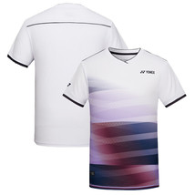 YONEX 24F/W Men&#39;s Badminton T-Shirts Sportswear Top Tee Lavender NWT 243TS005M - £51.41 GBP