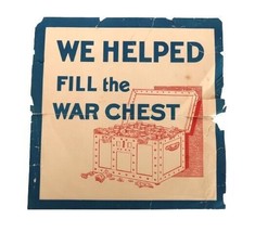 Antique We Helped Fill War Chest WW1 Homefront Patriotic Poster Rare Eph... - $49.99