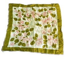 Regal Wear Scarf Hand Rolled Rayon Water Repellent Vintage Japan Made Pink Pansy - £6.29 GBP