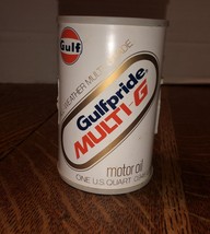 Vintage Gulf Oil GulfPride Multi-G Oil Can AM RADIO-Works-4&quot; Tall-Hong Kong - $49.95