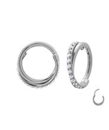 Stainless Steel Septum Clicker Hinge with Crystals - £14.70 GBP
