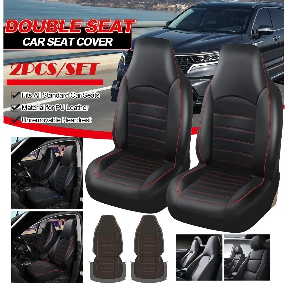 Universal PU Leather Car Front Seat Covers High Back Bucket Seat Cover Fit Most - $19.93+
