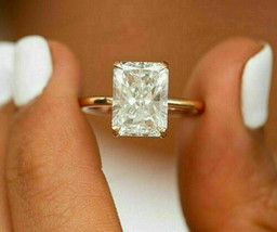 2.00Ct Radiant Cut White Diamond Women&#39;s Engagement Ring 14K Yellow Gold Finish - £88.48 GBP