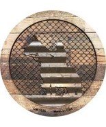 Corrugated Cowboy on Wood Novelty Metal Mini Circle Magnet CM-1055 - €11,05 EUR