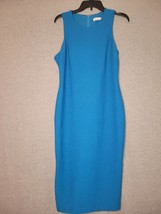 Women&#39;s Calvin Klein Blue Fitted Textured Midi Business Cocktail Dress S... - $26.72