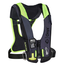 Onyx Impulse A/M 33 All Clear w/Harness Auto/Manual Inflatable Life Jacket - Gre - £278.80 GBP