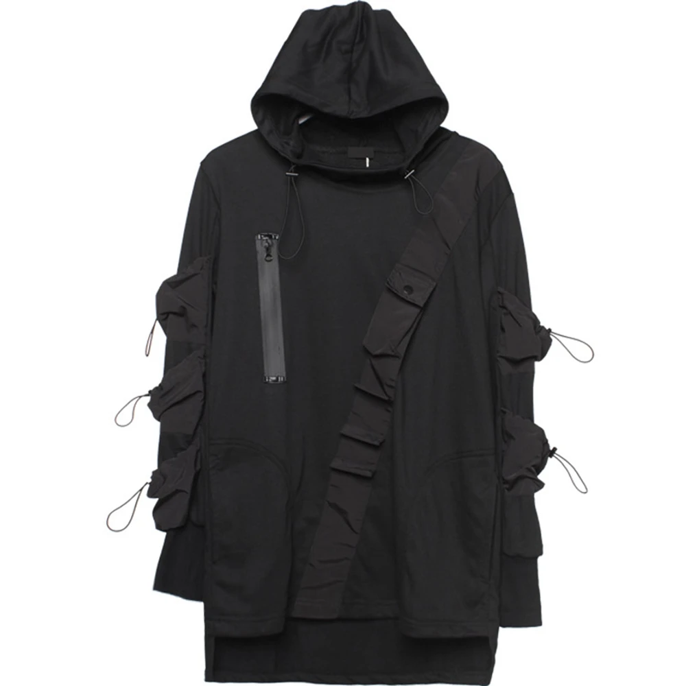 AOGZ   Functional Hoodies Sweatshirts Men Techwear Streetwear Casual Loose Hoode - £226.84 GBP