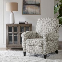 Madison Park Kirby Recliner Chair - Solid Wood, Plywood, Rolled Back, Grey - £497.64 GBP