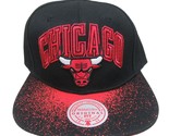 Mitchell &amp; Ness Chicago Bulls NBA Re-Take Snapback Hat Cap Black Red NEW - £23.73 GBP