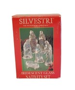 Vintage Silvestri Iridescent Glass Christmas Nativity Set in Original Bo... - £27.32 GBP