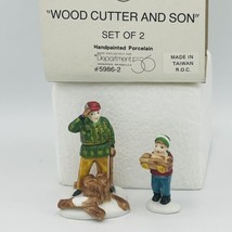 Dept 56 Woodcutter and Son Set of 2 New England Village Retired Figures NIB VTG - $17.41