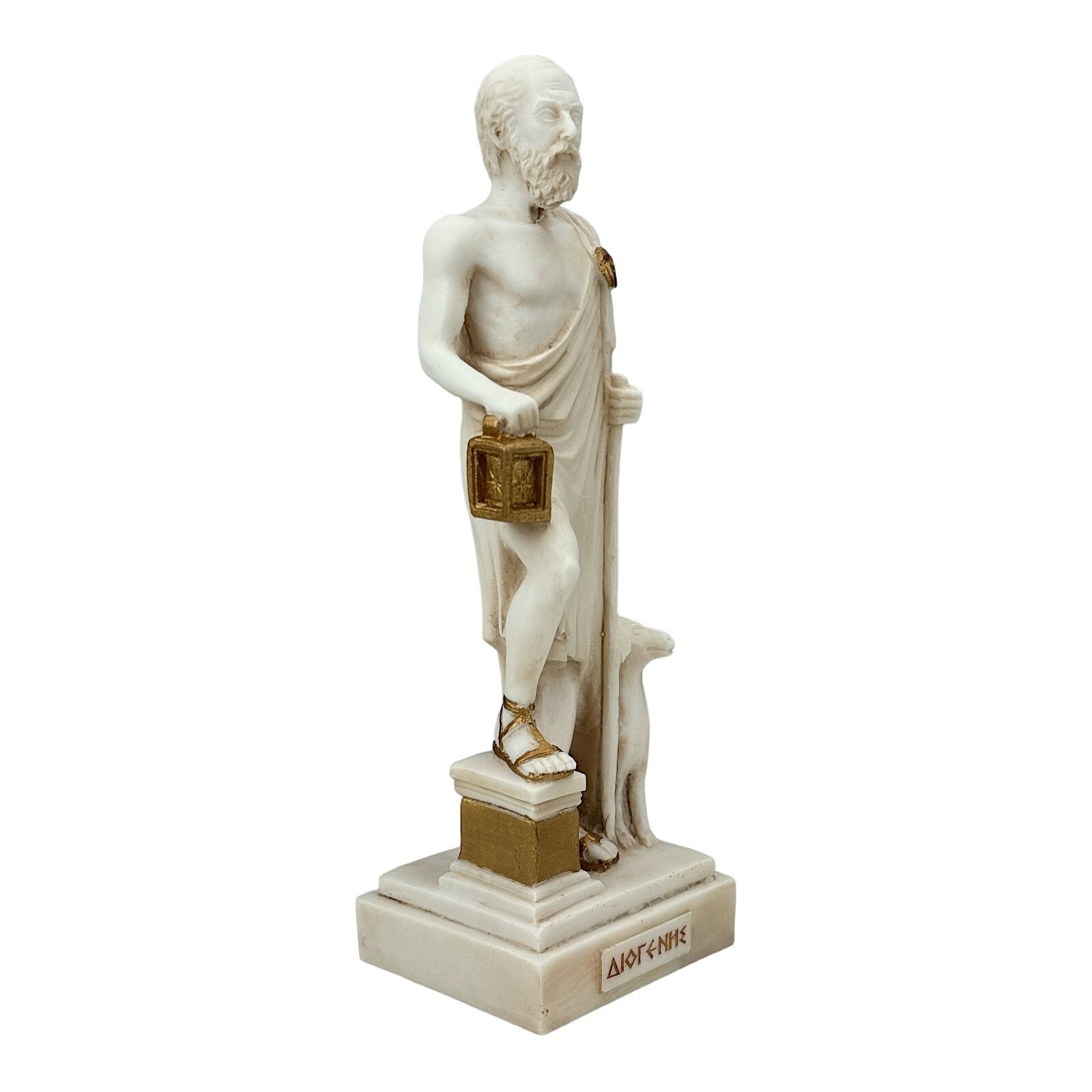 Diogenes the Cynic Ancient Greek Philosopher Cast Alabaster Statue Grey Patina Item image 8
