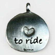 Sterling Silver Love to Ride Oval 3D Charm Pendant 925 farma Brand Jewelry  1.9g - £11.10 GBP