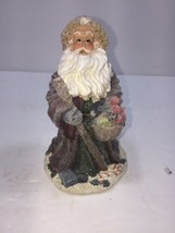 K&#39;s Collection - Santa Claus Figurine - With Basket Of Fruit And Walking Stick - £14.24 GBP