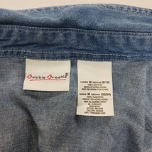 Bobbie Brooks BB159E Women's Blue Denim Floral Embroidered  Button Up Shirt Sz M image 3