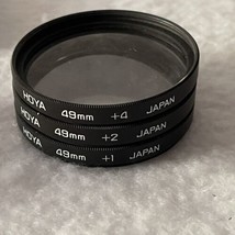 HOYA Filters Lot 49mm Filter Set +1 +2 +4  With Case Photography Made Japan - $13.00