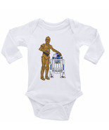 C3PO and R2D2 Star Wars Unisex Onesie, Long or Short Sleeves White - £17.29 GBP