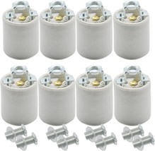 E26 Socket,Ceramic Standard Medimun Screw Socket E26 E27 Bulb Lamp, 8-Pack - £24.76 GBP