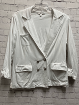 Cabi Womens Double Breasted Blazer Jacket Buttons Pockets Dressy White M - £17.10 GBP
