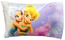 Disney Fairies Tinkerbell Floral Frolic Reversible Pillowcase measures 20&quot; x 30&quot; - £11.65 GBP