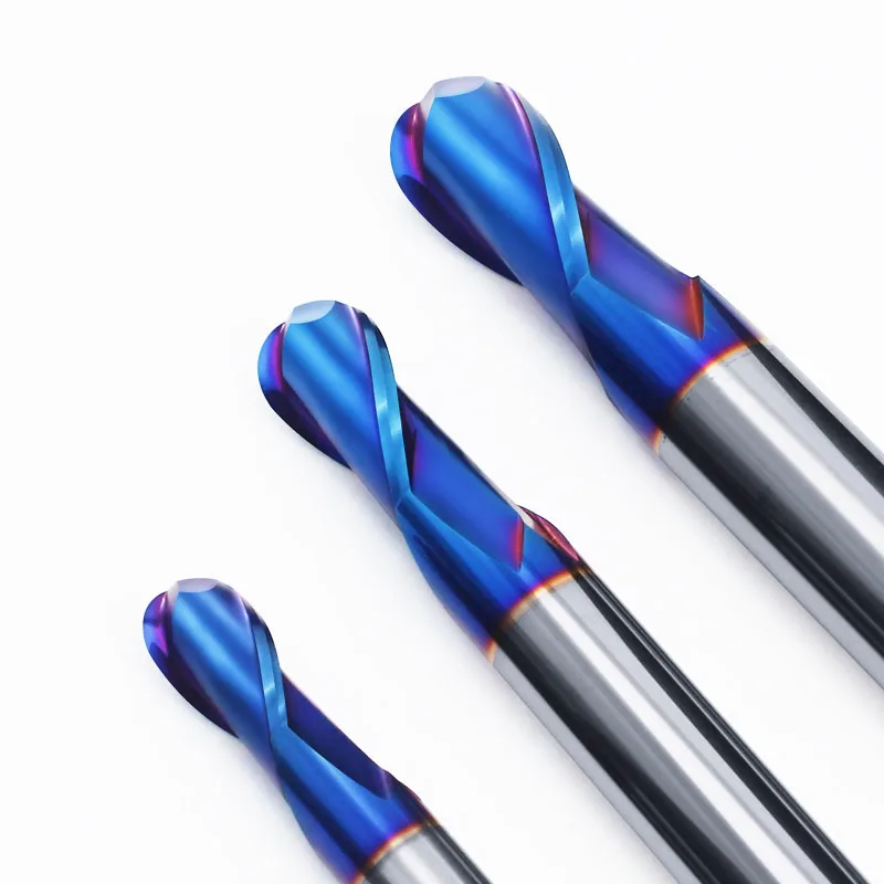 CNC tools 2 Flutes HRC65 Carbide ball nose End Mill Tungsten steel Milling Cutte - $163.60