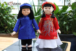 Vietnamese doll, The traditional Vietnamese wedding Ao Dai Costume Doll - £163.67 GBP
