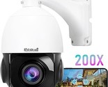 200X Hybrid Zoom 4K Security Camera, 8Mp Ptz Poe Ip Outdoor Camera, Pan ... - £405.36 GBP