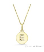 Initial Letter &quot;E&quot; CZ Crystal 14k Yellow Gold 15x9mm Round Disc Necklace... - $157.89 CAD+