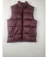 Old Navy Mens Puffer Vest L Nylon Burgundy - $19.68