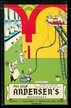 Vintage Cartoon Advertisement Postcard Pea Soup Andersens Restaurant Cal... - $15.22