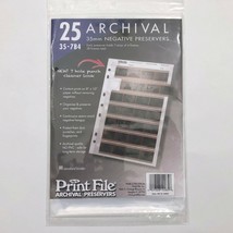 Print File 35-7B4 35mm Negative Preservers 3-hole Type Pak of 25 Sheets - $11.87