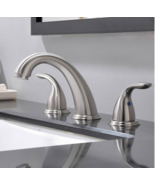 2 Handle 3 Hole 8&quot; Widespread Bathroom Faucet w/ Drain/Supply Lines (Nic... - £47.92 GBP