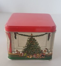 Potpourri Press Old Fashioned Victorian Home Christmas Tree Square Tin Box w Lid - £7.88 GBP