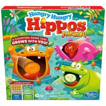 Hungry Hungry Hippos Junior Board Game, Preschool Games Ages 3+, Kids Board Game - £25.75 GBP