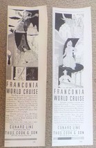 Lot of 2- 1920s/30s CUNARD LINE Print Ads Far East, Orient, SS Franconia B1O - £3.87 GBP