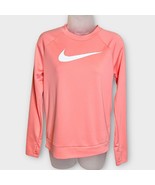 NIKE Running Women&#39;s Peach center logo long sleeve top with thumb holes ... - €20,63 EUR