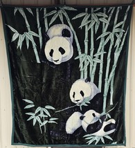 Panda Bear Bamboo Dolphin Oc EAN Moon Two Ply Queen Reversible Blanket Bedspread - $63.25