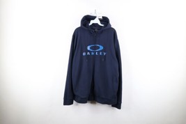 Vintage Oakley Mens XL Faded Spell Out O Logo Full Zip Hoodie Sweatshirt Blue - £45.24 GBP