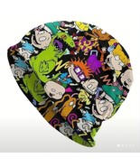 Beanie Rug Rats Multicolor All Over Print Cartoon on Black - $15.42 CAD