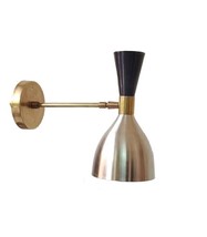 Short Wall Mid Century Modern Raw Brass Sputnik chandelier light Fixture - £168.32 GBP