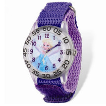 Disney Frozen Elsa Acrylic Case Purple Hook and Loop Time Teacher Watch - £22.78 GBP