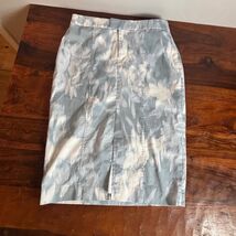 Banana Republic Blue White Abstract Cloud Print Pencil Skirt Front Slit ... - $21.78