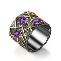 Branches 925 Sterling Silver Black Plated Ring For Women Handmade Original Creat - £56.88 GBP