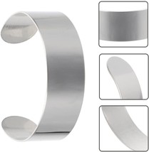 Cuff Bracelet Blank Bangle Silver Stainless Steel Metal Stamping Thick - $7.91