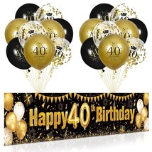 40Th Birthday Decorations For Men Women Black And Gold, Black Gold Birthday Yard - £18.87 GBP